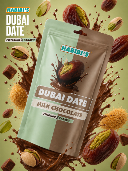 Habibi's Dubai Chocolat au lait, pistache et kadaïf 100g