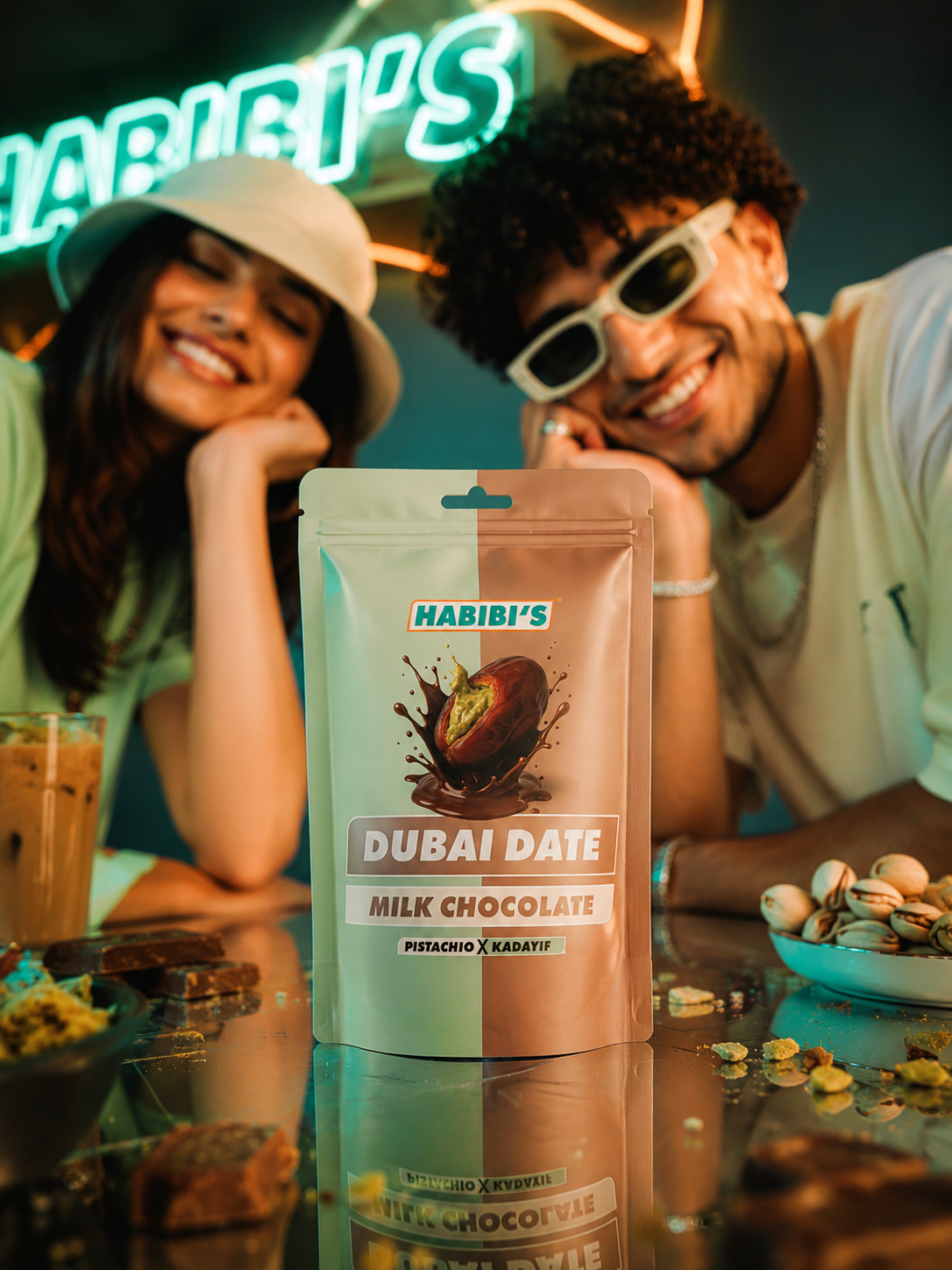 Habibi's Dubai Chocolat au lait, pistache et kadaïf 100g