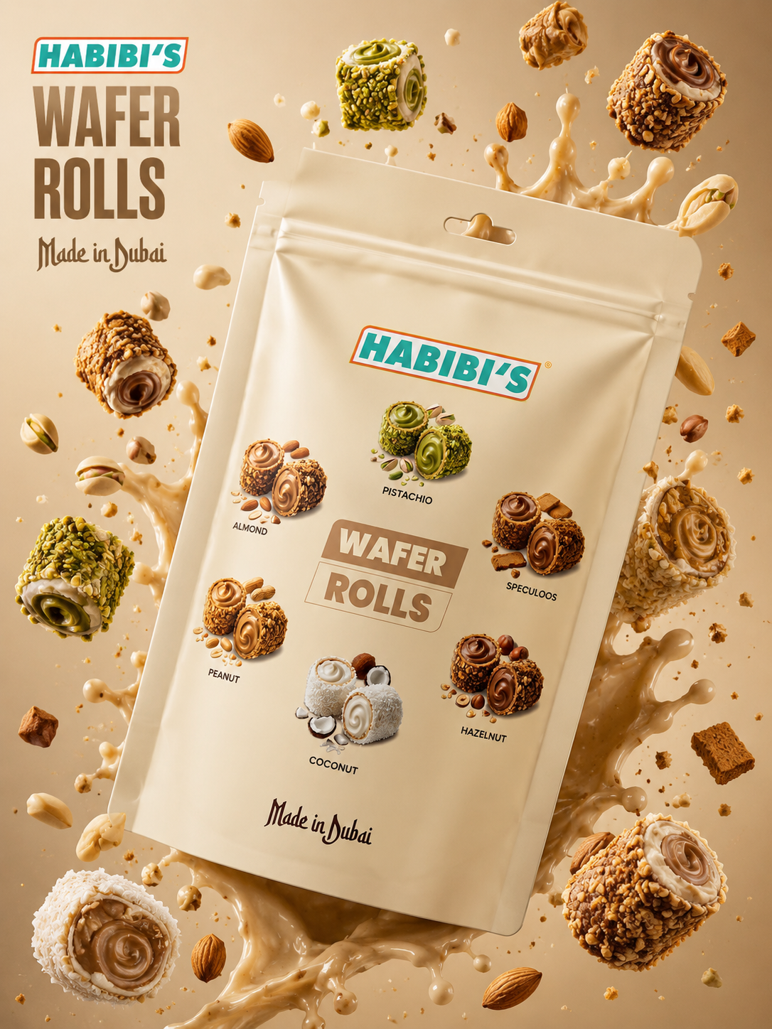 Habibi’s Wafer Rolls Mix 100g